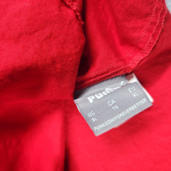 Puma Shirt Mens XL Red Ferrari Corse Clienti Red Short Sleeve Button Up - Picture 10 of 15